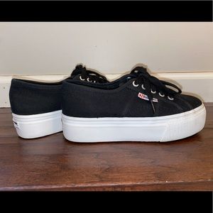 Superga Black Platforms